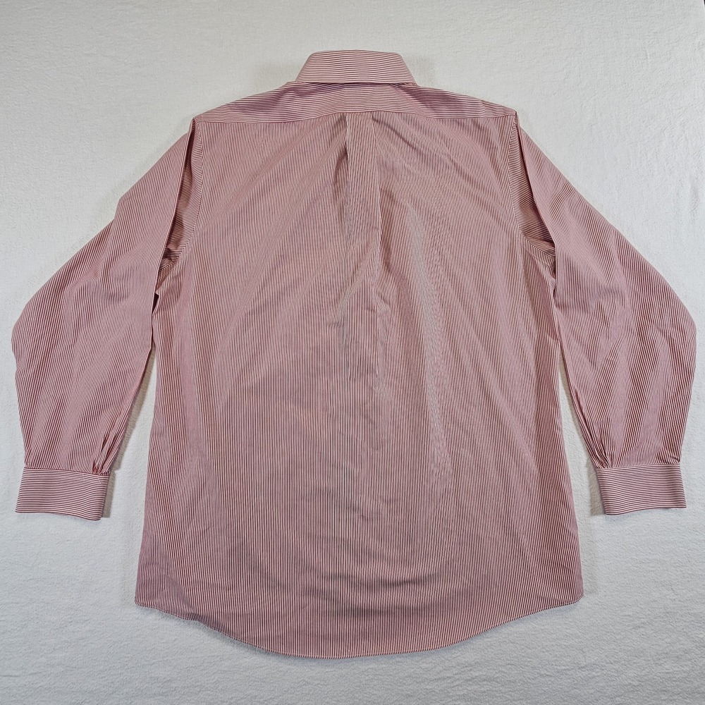 Brooks Brothers Red White Striped Long Sleeve Button Up Shirt Preppy Mens 17 4/5 - Picture 4 of 9